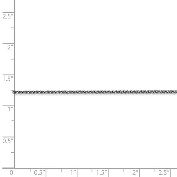 1.25mm, 14k White Gold, Solid Spiga Chain Necklace, 16 Inch - Picture 5 of 8